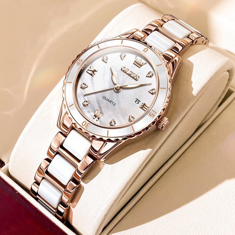 Montre Quartz Montre électronique en céramique pour femmes