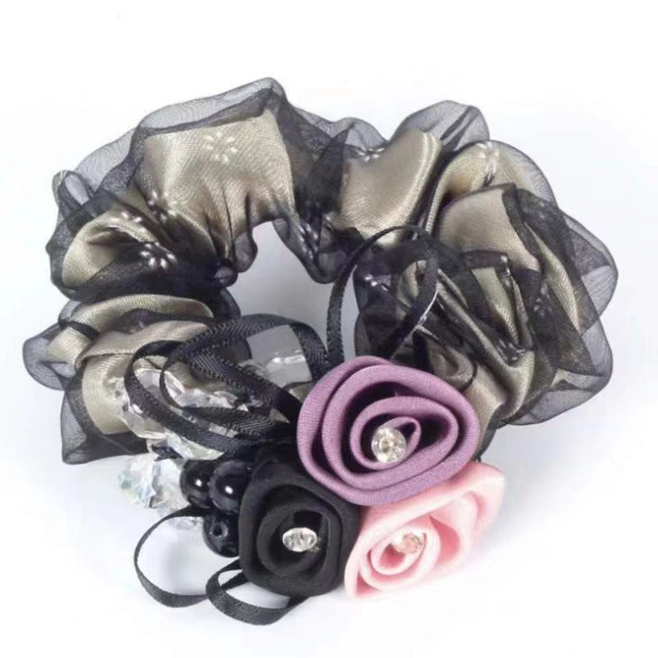 Scrounchie Femelle Headflower Headrope Flower Ponytail Grande bande intestinale