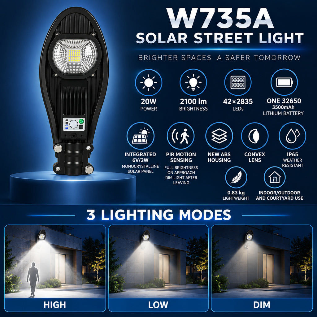 Capteur de mouvement rechargeable solaire Lampe de jardin étanche W735A Pour décoration de triage