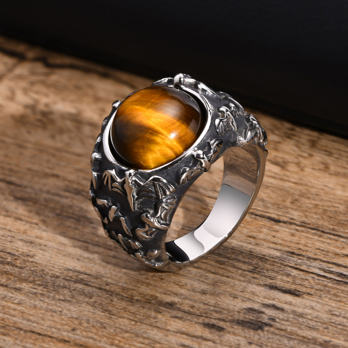 Bague en acier titane pour homme