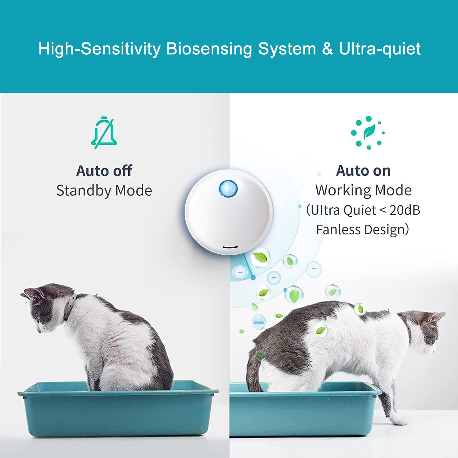 Éliminateur et désodorisant de boîte de litière pour animaux de compagnie intelligents