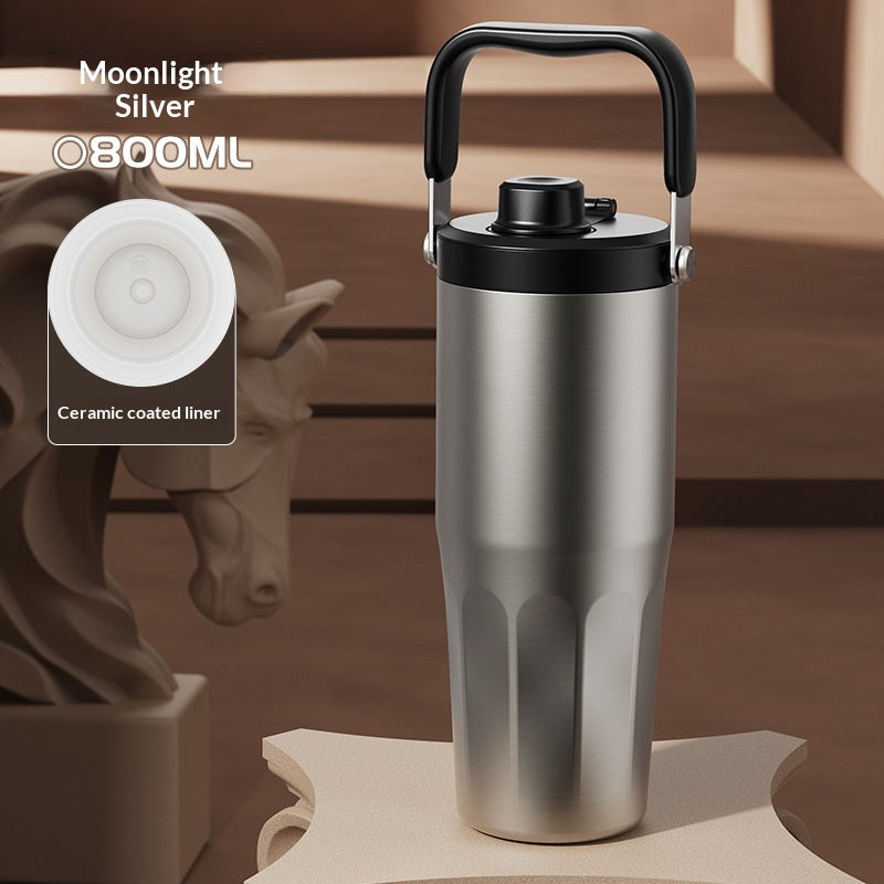 Acier inoxydable de grande capacité avec paille pour utilisation automobile