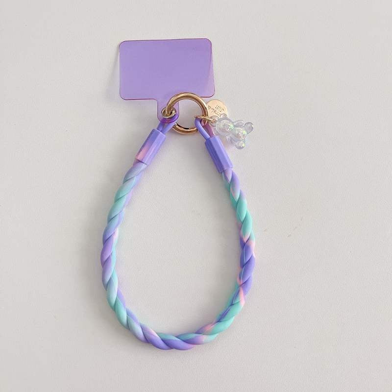Coque de téléphone Lanyard Convient pour Silicone Split Lanyard Porte-clés Rope Court Téléphone mobile Pe