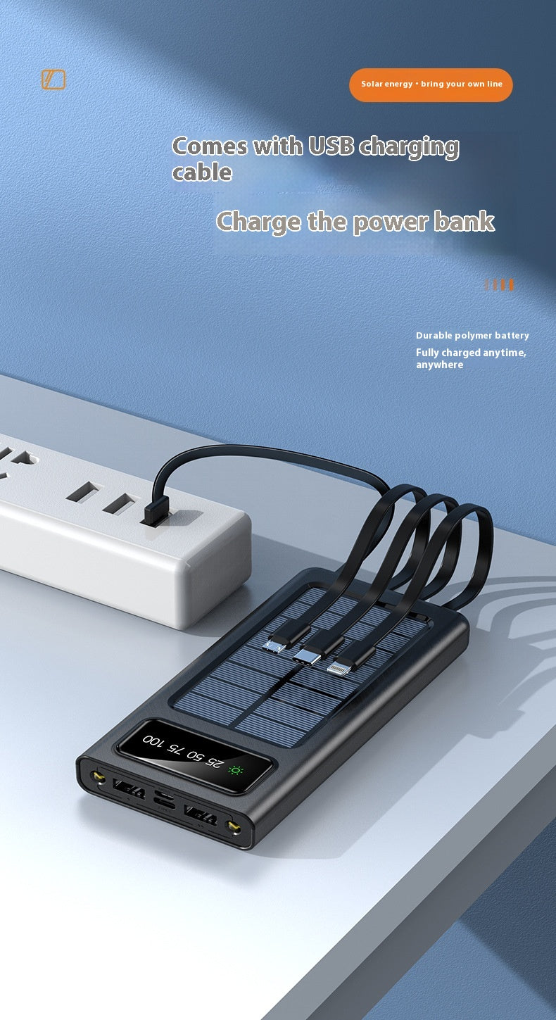 Avec câble à quatre fils Solar Energy Portable Batterie pour téléphones mobiles