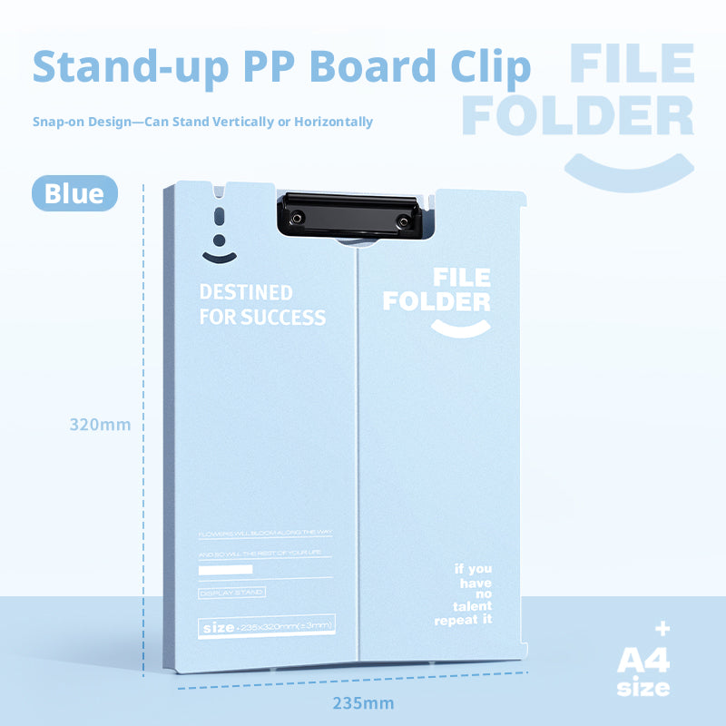 Support de pince de fichier simple-montée modèle-bleu-A4-1 pièce