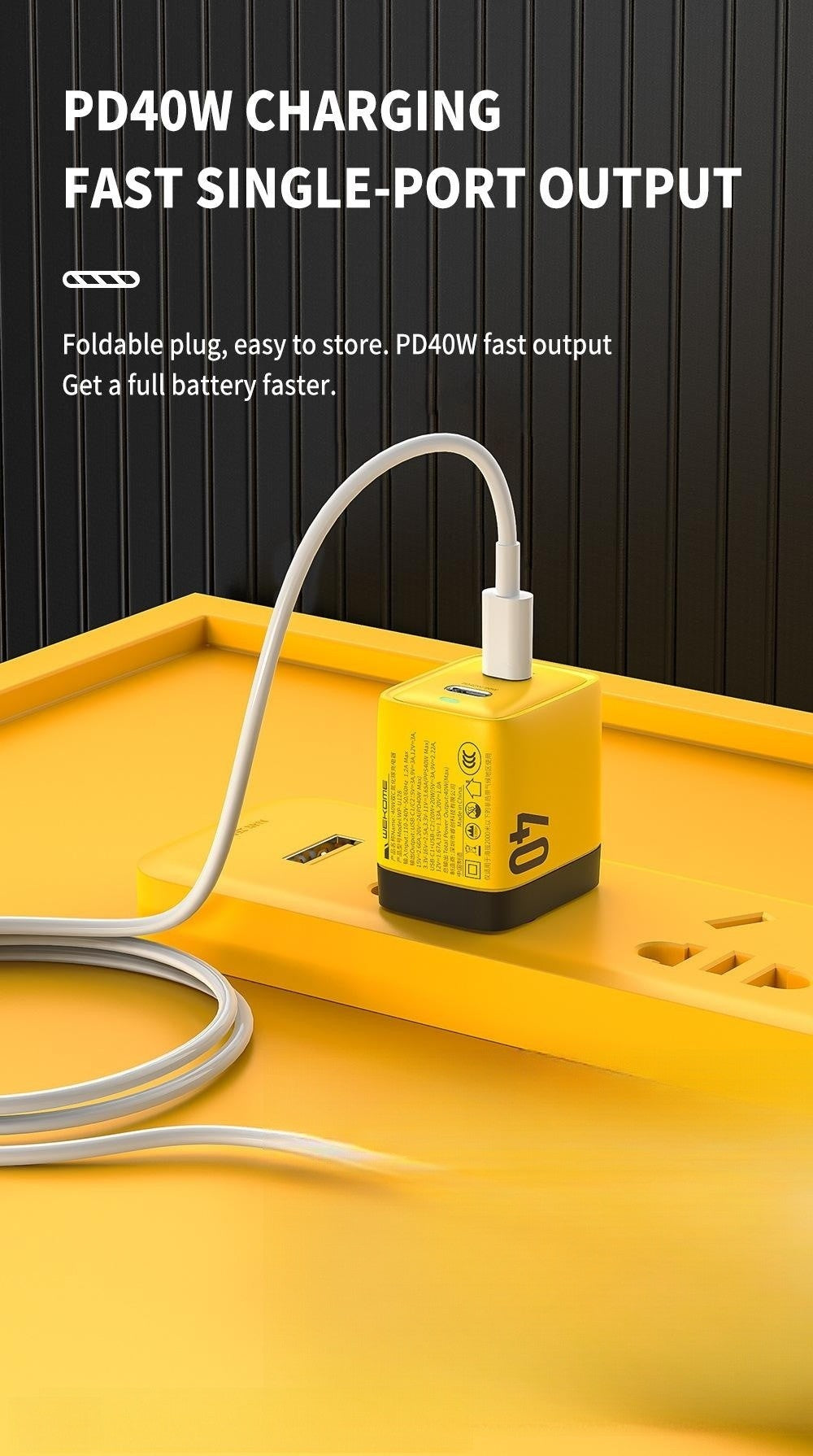 Gallium Nitride 40W Prise de recharge pour téléphone portable pour Apple Iphone14 Chargeur