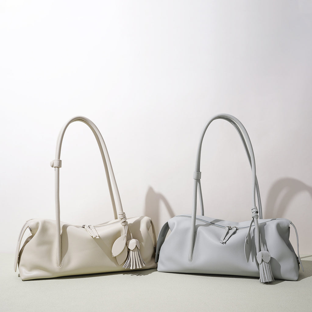 Sac à main en cuir véritable de navette sophistiqué