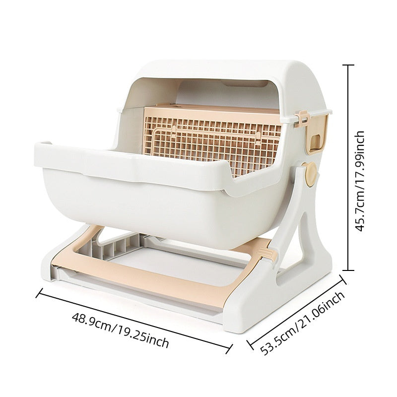 Ouvert Tilting Chat Toilette Extra Grande Boîte semi-automatique