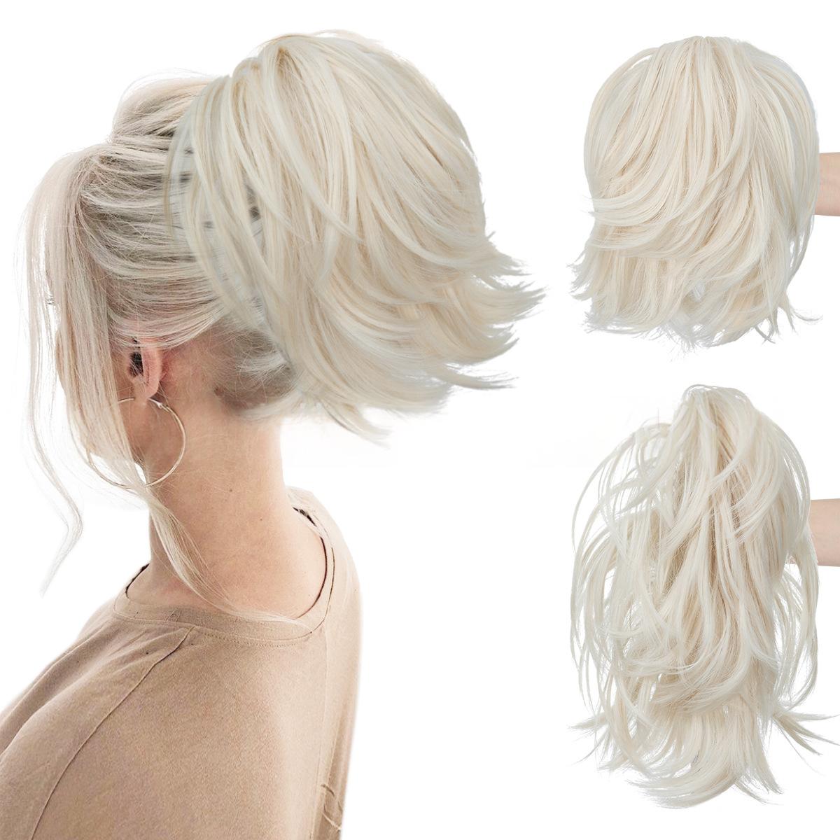 Haute température Synthétique Perruque Cheveux Clip-on Ponytail Femmes Court Style Volumineux Petit C