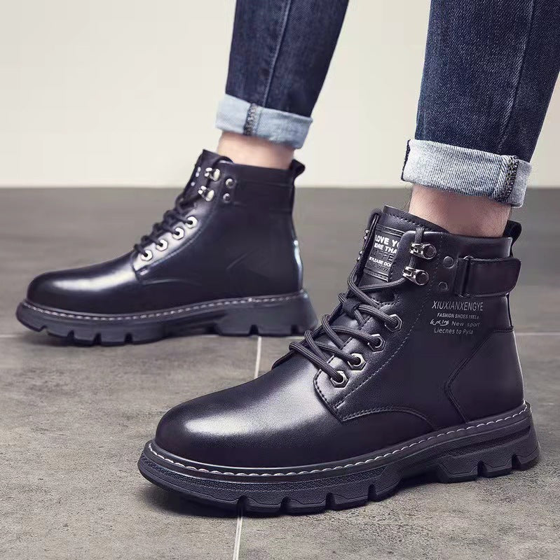 Hommes mi-à haut-top bottes en style coréen