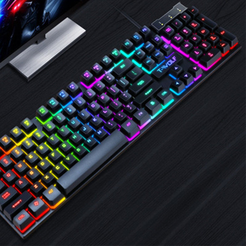 Gaming Usb Clavier filaire lumineux Manipulateur flottant