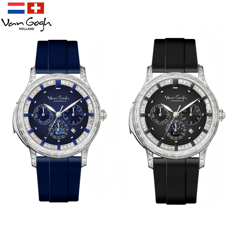 VAN GOGH High Apparence Light Luxury Homme Luminous Blue Mechanical Watch Bohui Series