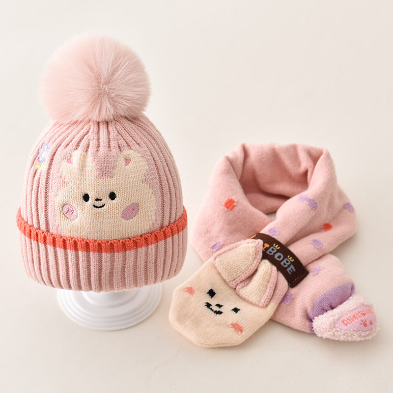 Chapeau d'enfants Chapeau écharpe en laine bébé