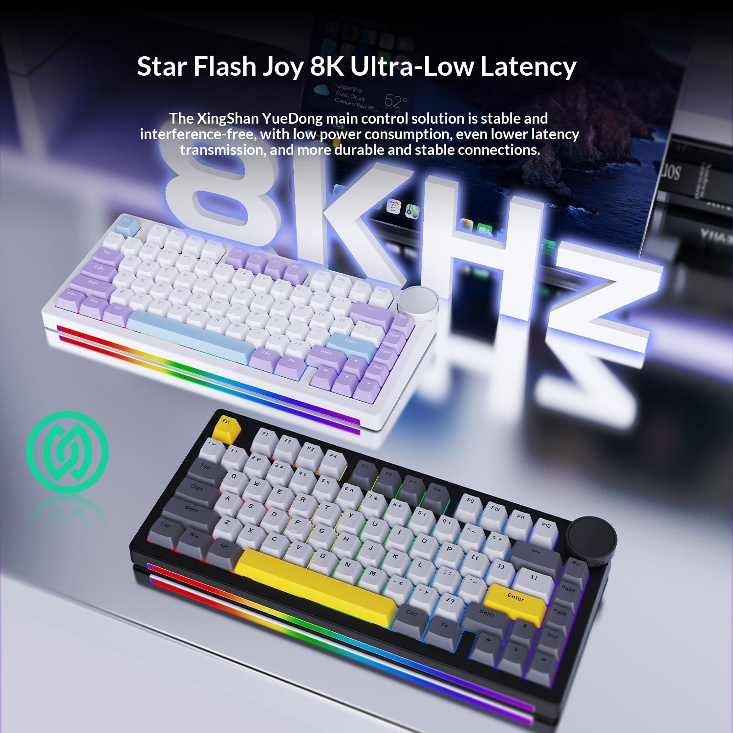 Clavier de jeu à faible latence pour les voyages à clé réglable