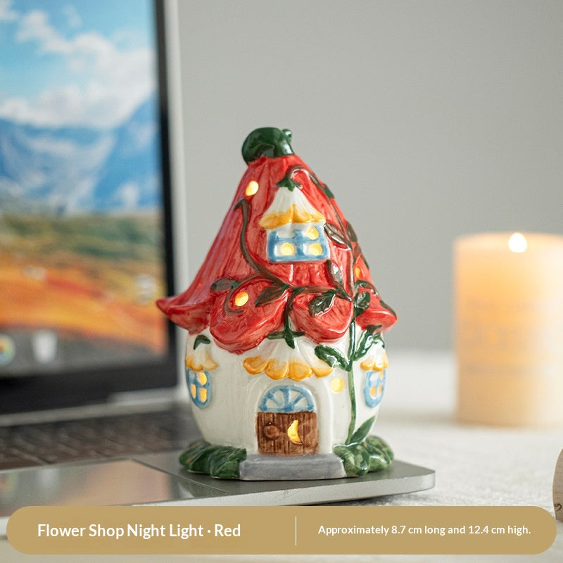 Lumière de nuit de serre en céramique Fairy-Tale