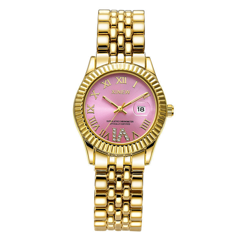 Ceinture d'alliage occasionnel de mode pour enfants Calendrier Montre Quartz