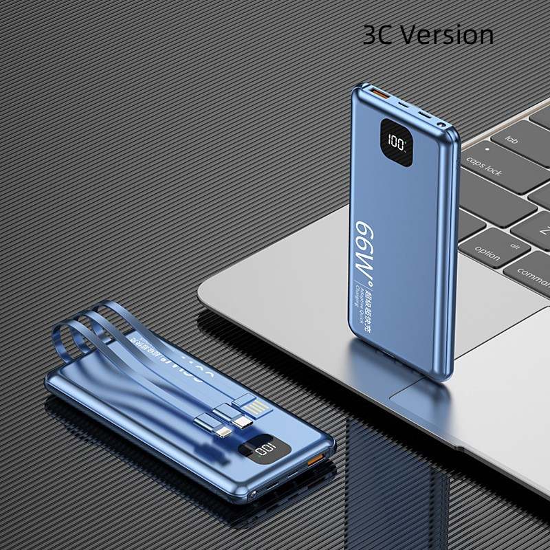 PD66W Fast Charging Power Bank 20000mAh High Capacity with Cable Mobile Power Supply