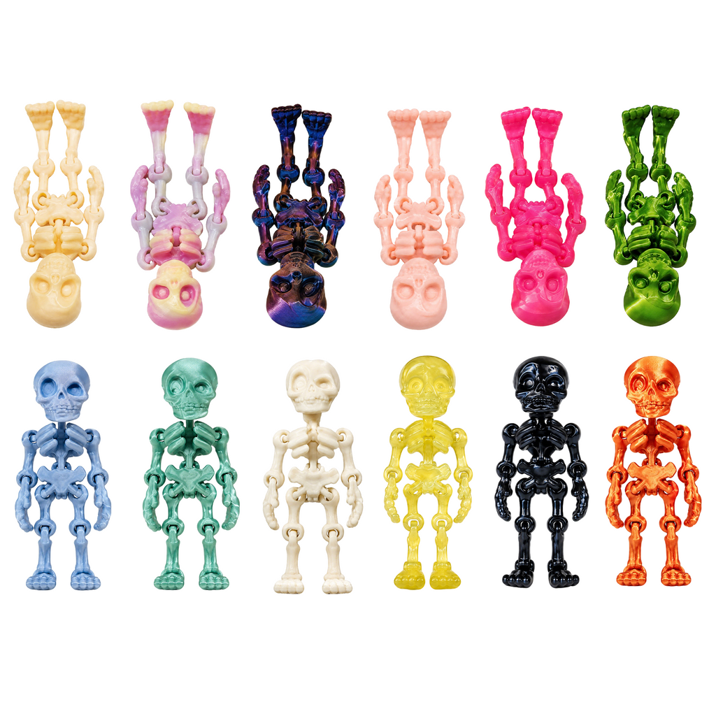 30PCS 3D Imprimé Mini Squelette Décorations Articulées Halloween Party Desk Décor