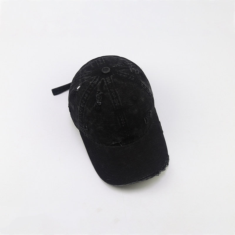 Femmes Street-style Détresse lavé Ripped Soft-crown Cap