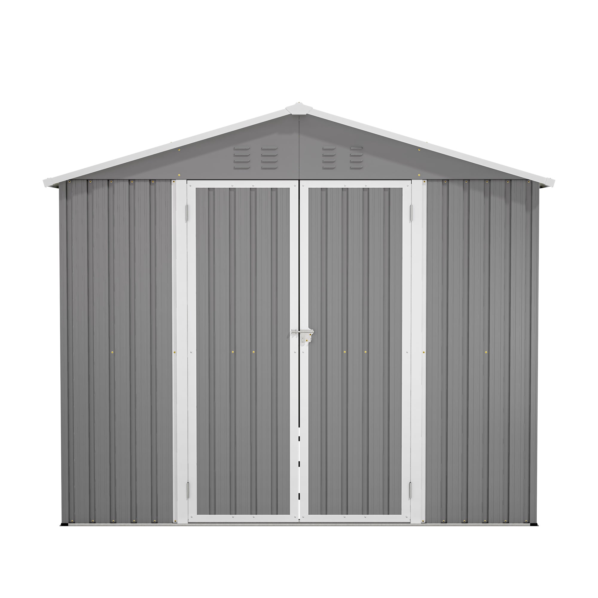 8x12 FT étagère extérieure en métal avec porte latérale supplémentaire