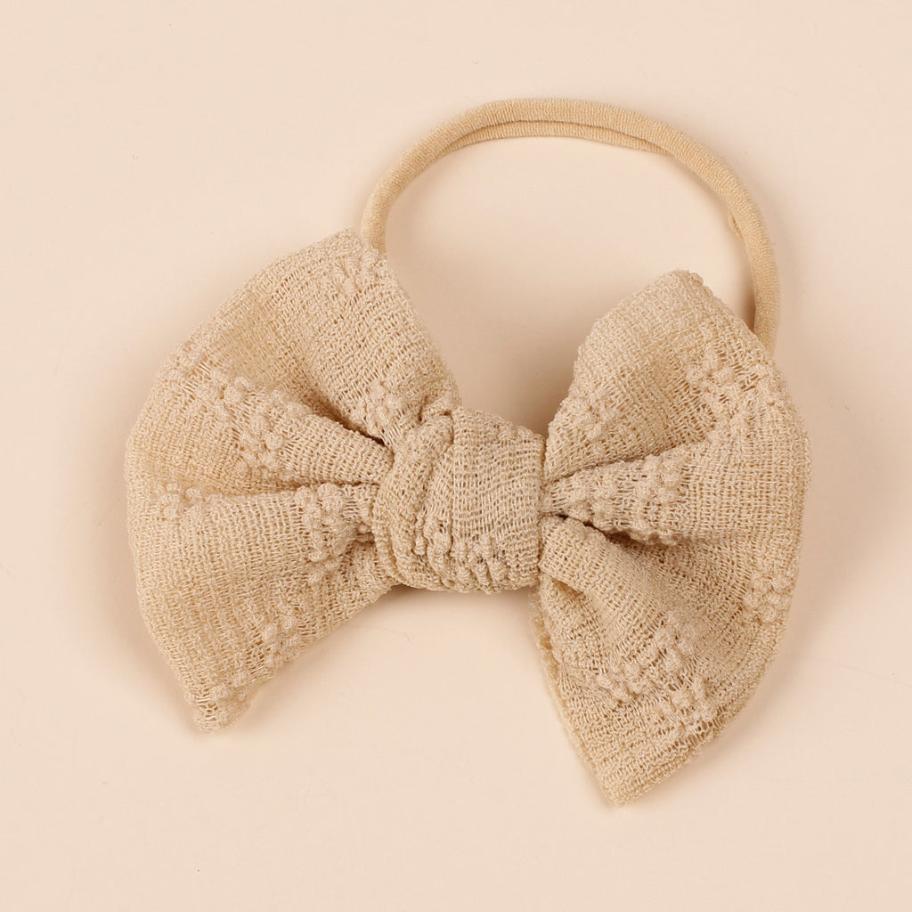 Bande de cheveux pour enfants Mesh Bow Hairband Nylon Narrow Headband Bow Hair Accessoires