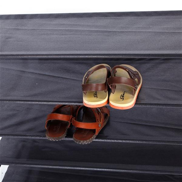 Simple Assemblage 5 niveaux Sac de chaussures en tissu non tissé avec poignée noir