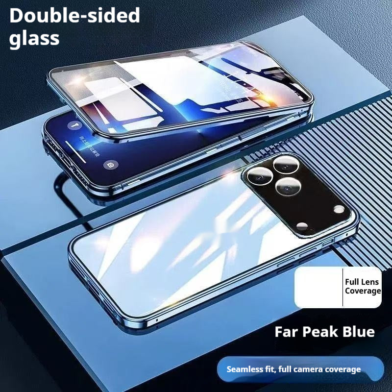 Cas de téléphone en verre double face Magneto applicable
