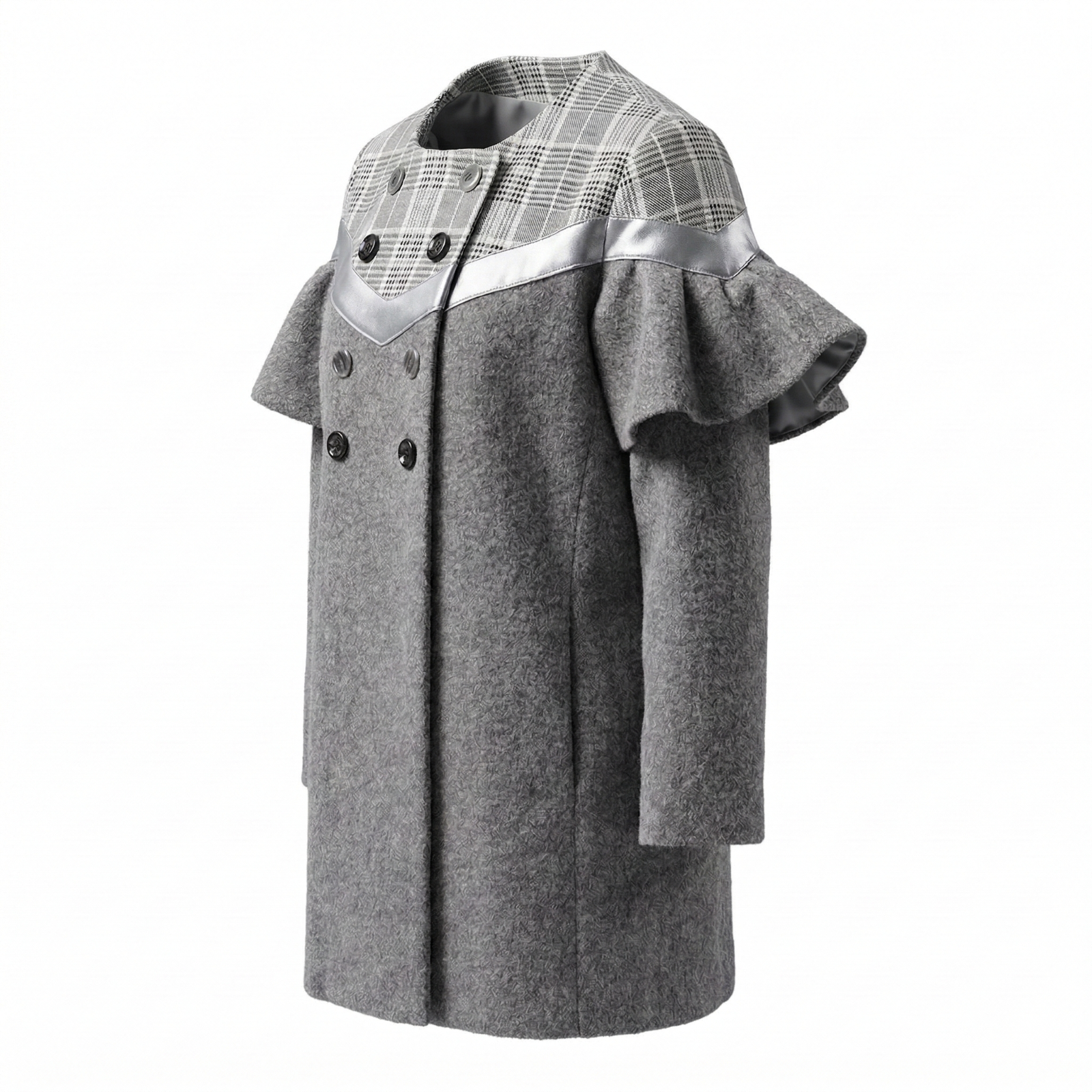Robe de trench vintage filles 3-7Y British Style mélange de laine veste de printemps