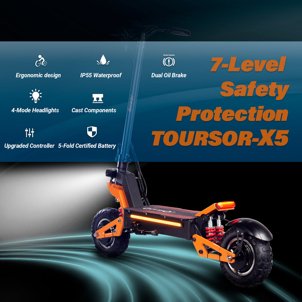 X5 Pro 3000W 60V 40Ah 11 pouces hors route Scooter électrique avec NFC
