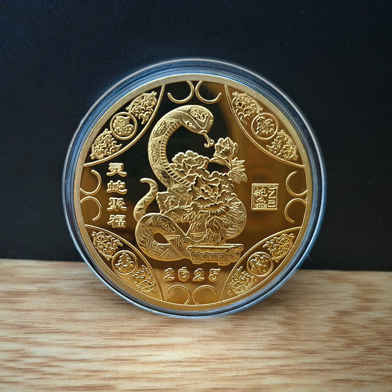 Snake Année Commemorative Médaille Couleur Or plaqué Argent plaqué