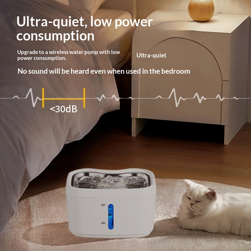 Fontaine d'eau pour chat intelligent avec capteur automatique et alimentation sans fil