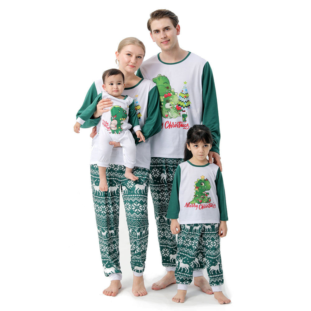 Famille European and American Christmas Parent-child Printed Pajamas Set