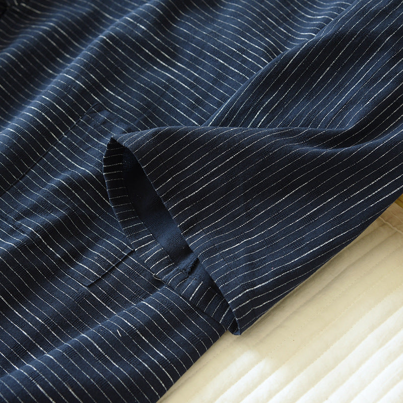 Été Jacquard Gauze coton Kimono mince maison peignoir simple