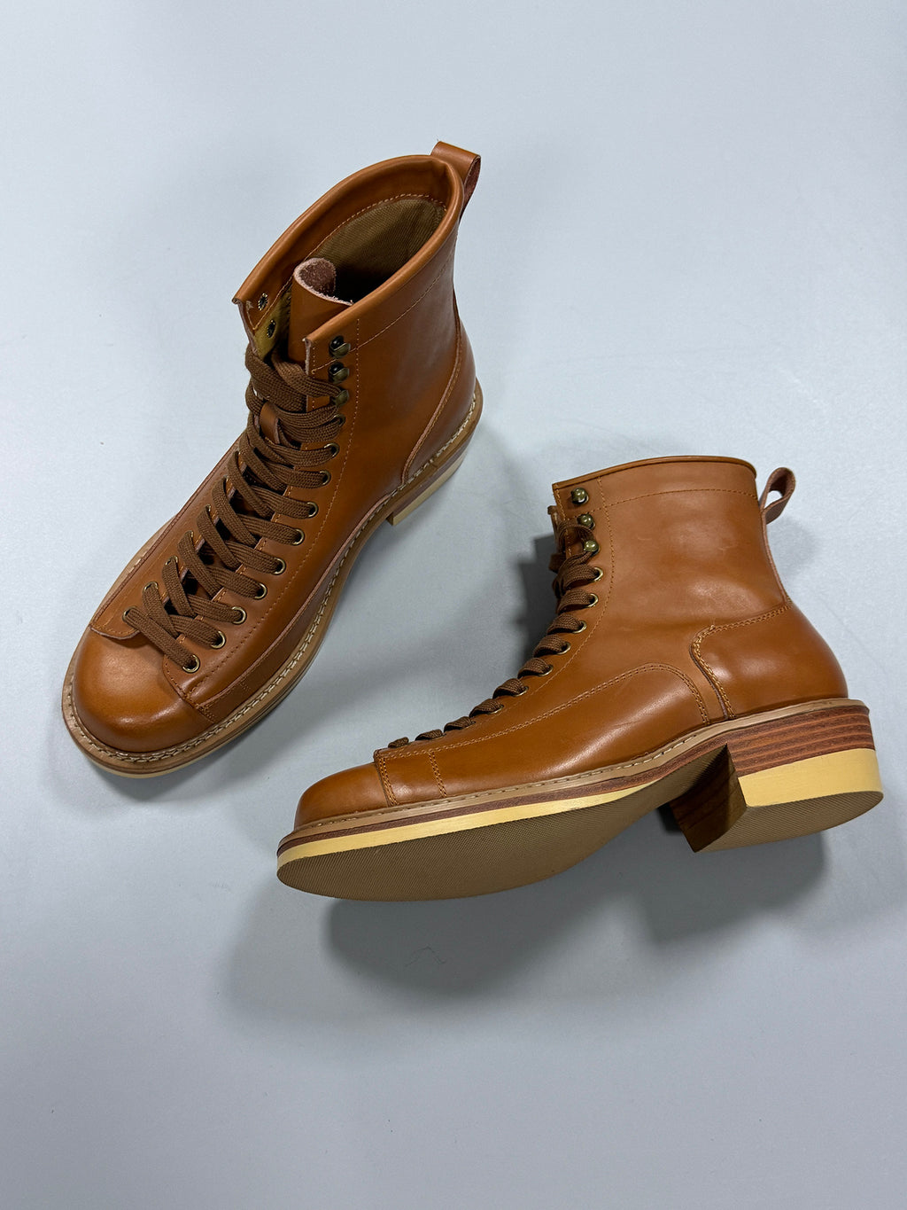 Hommes Trendy Bottes de cheville à peau rousse Randonnée et style britannique