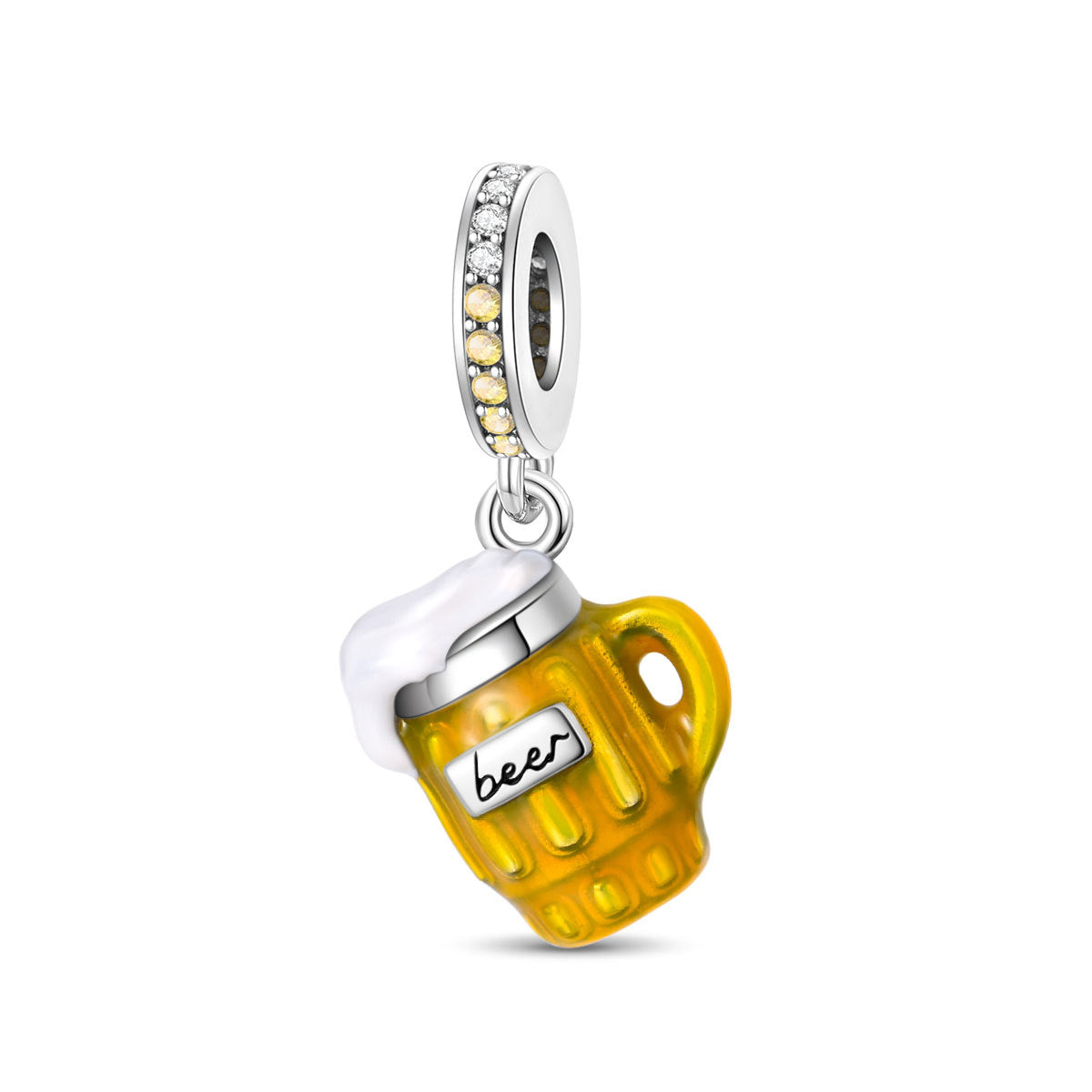Bracelet pendentif en verre de bière et en verre de vin à thème festif