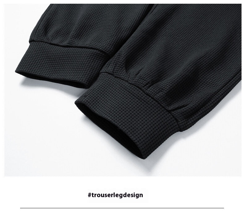 Tendance de mode homme Waffle à capuche Casual Sports Suit