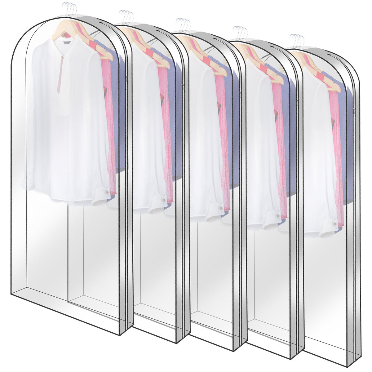 5 Pack 60In OU 40In Options Sac de vêtement pour suspendre des vêtements Organisation Imperméable à la poussière Waterpr