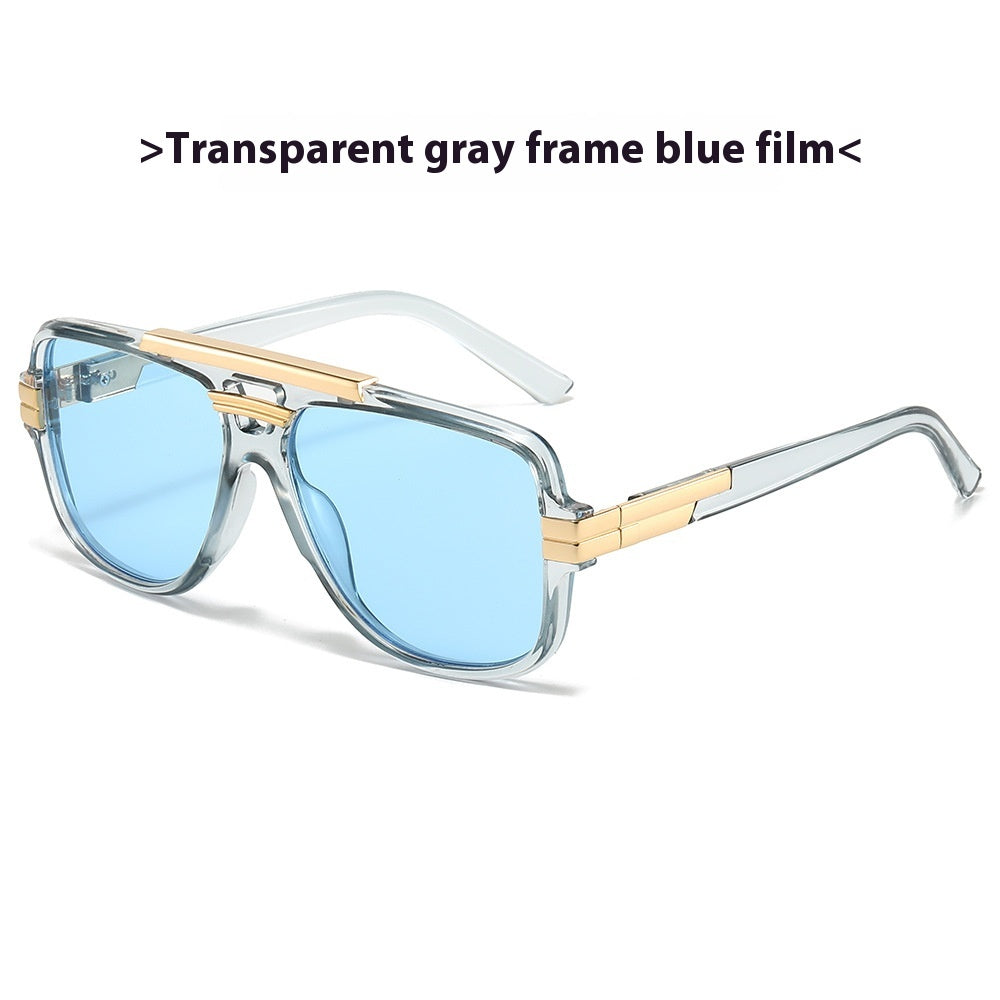 Lunettes de soleil carrées rétro de mode en métal