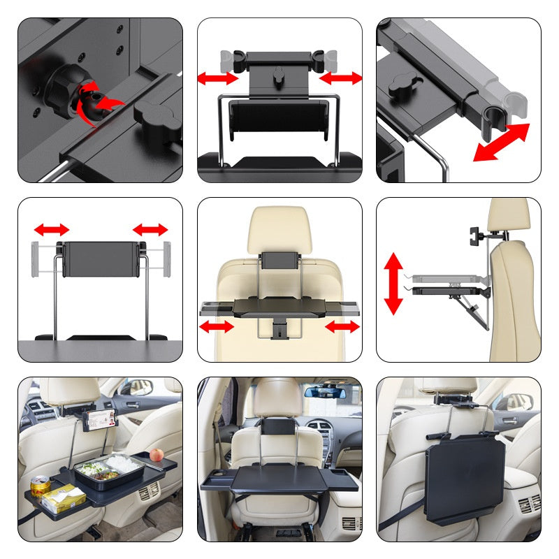 Table de petite table pour voiture siège arrière Table à manger Bureau d'ordinateur pliant