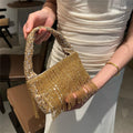 Style chinois Vintage Handmade Solid-black Perle Tassel Tote Bag