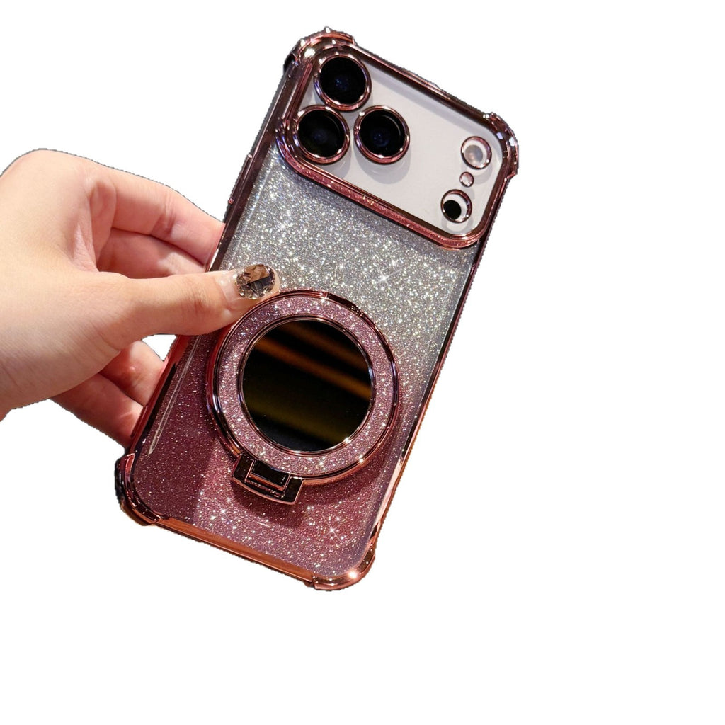 Étui de téléphone magnétique pour miroir de paillettes