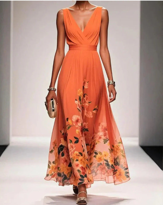 Robe élégante en col V du soir