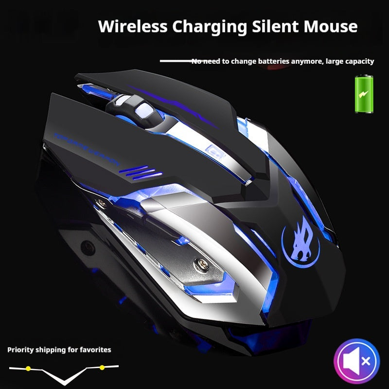 FENGHUO LANG Gaming sans fil Souris de charge silencieuse