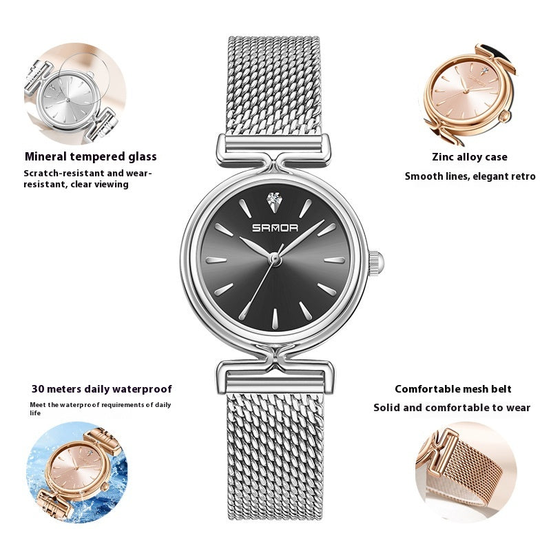 Montre en mailles rétro pour femmes