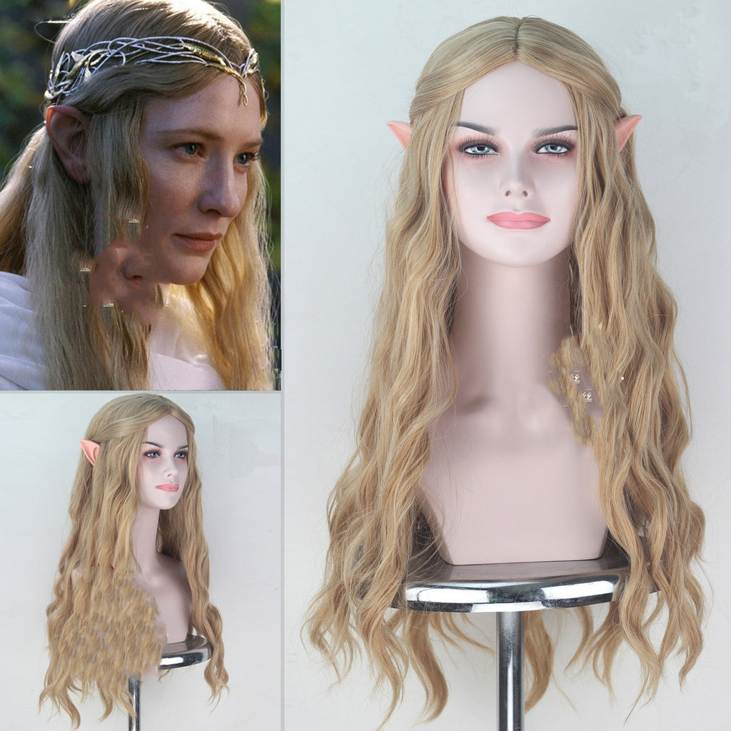 Perruque hobbit Elf Queen Kellantril avec oreilles Perruques d'anime Cosplay