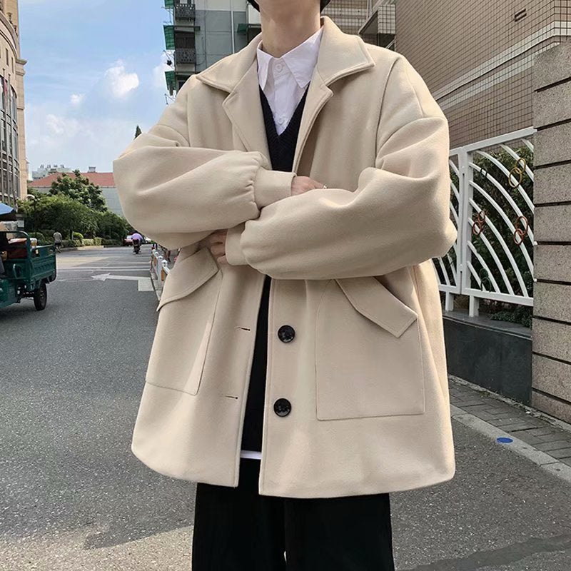 Manteau de trench tout-match pour hommes Casual Springfall Relaxed-fit