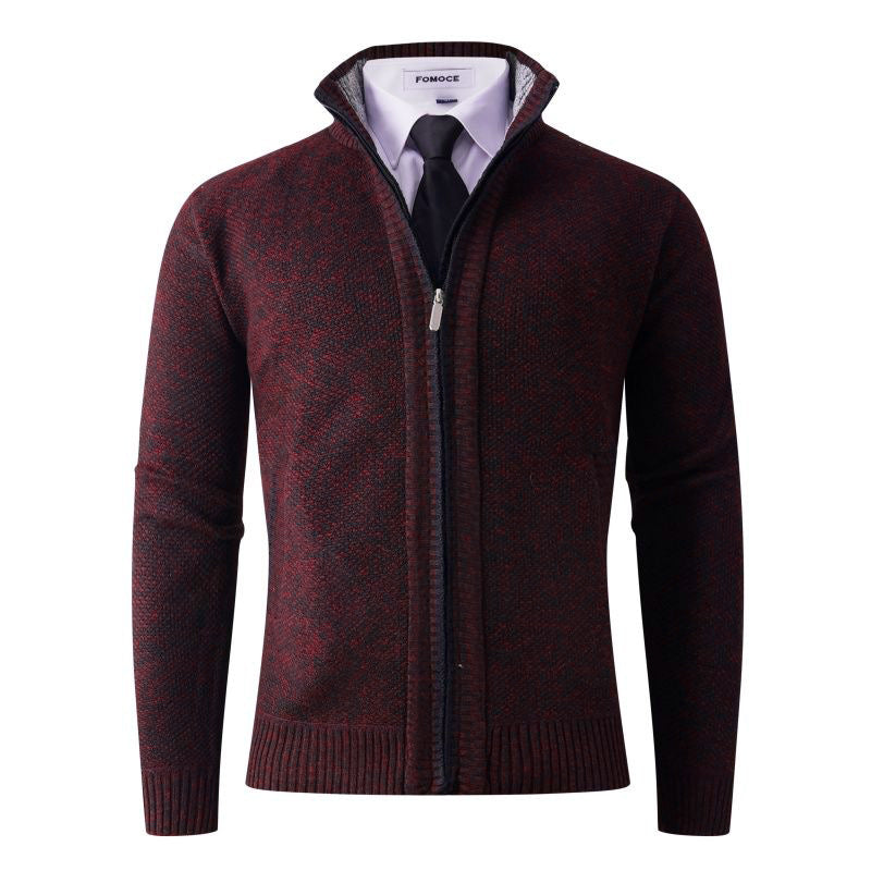 Amazon Temu Grande Taille Automne et d'hiver Fleece-Line Thickened Men's Sweater Knitted Card