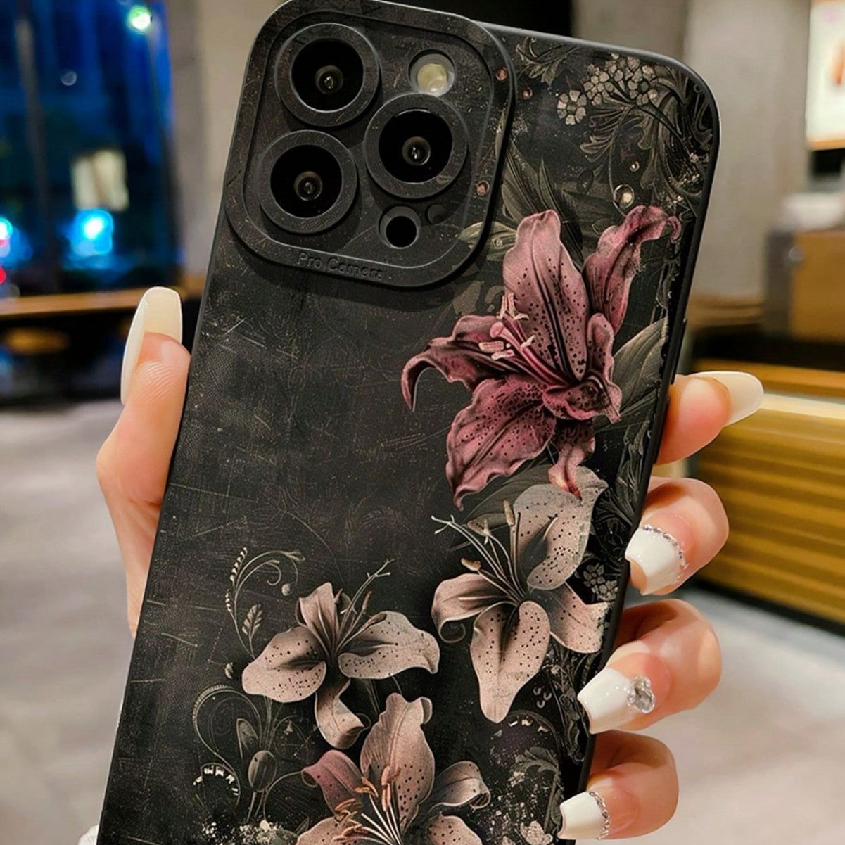 Convient pour 17 Pro Phone Case 16 Pro Pupil-eye Design 13 Fleurs Rose Blanc Personnalisé