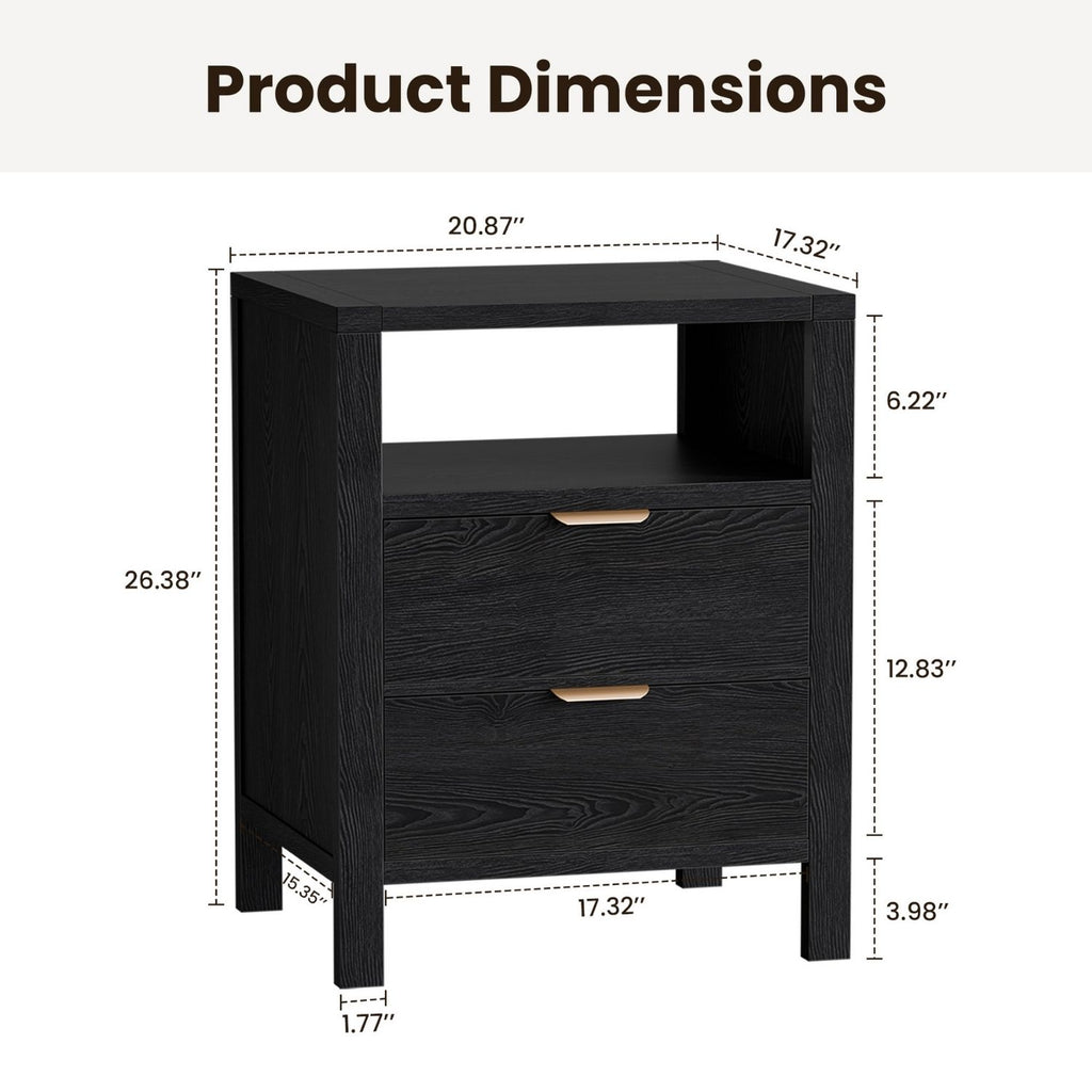 Table de chevet avec 2 tiroirs et plateau