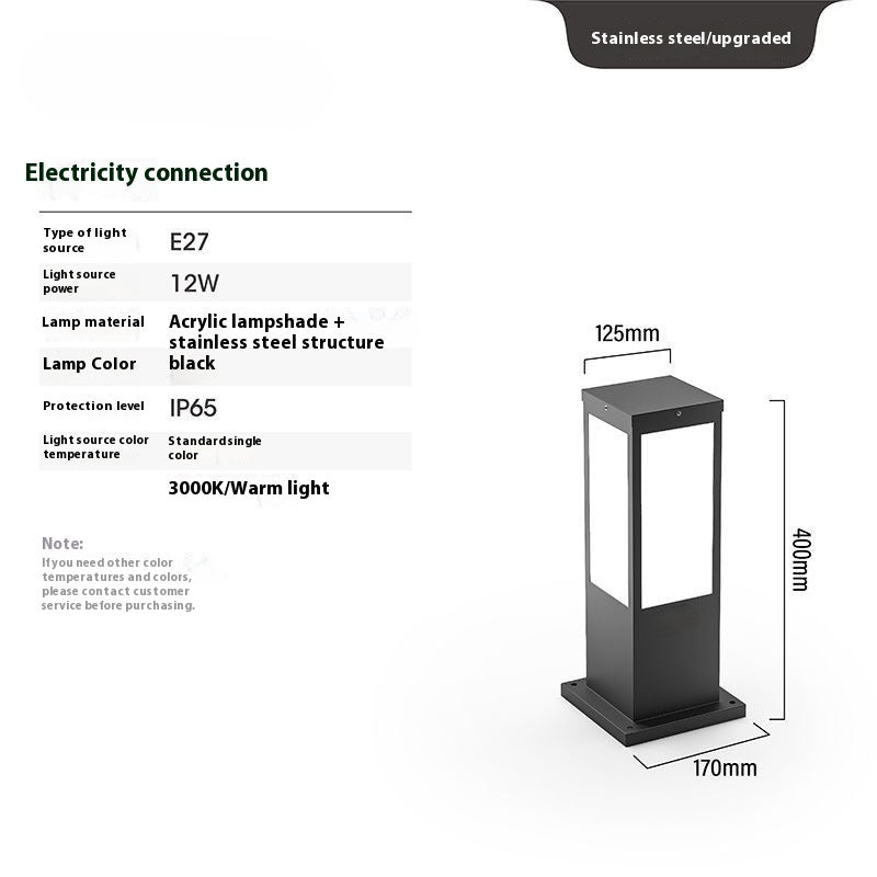 Lampe de pelouse Cour extérieure Waterproof Villa